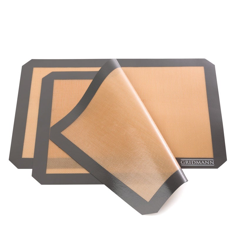GRIDMANN Pro Silicone Baking Mat - Set of 2 Non-Stick Half Sheet (16-1/2" x 11-5/8") Food Safe Tray Pan Liners - Image 2